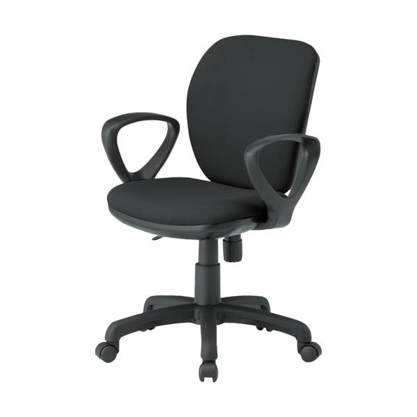 TOKIO オフィスチェア ループ肘付 ブラック FST-77A-BK|工具の楽市