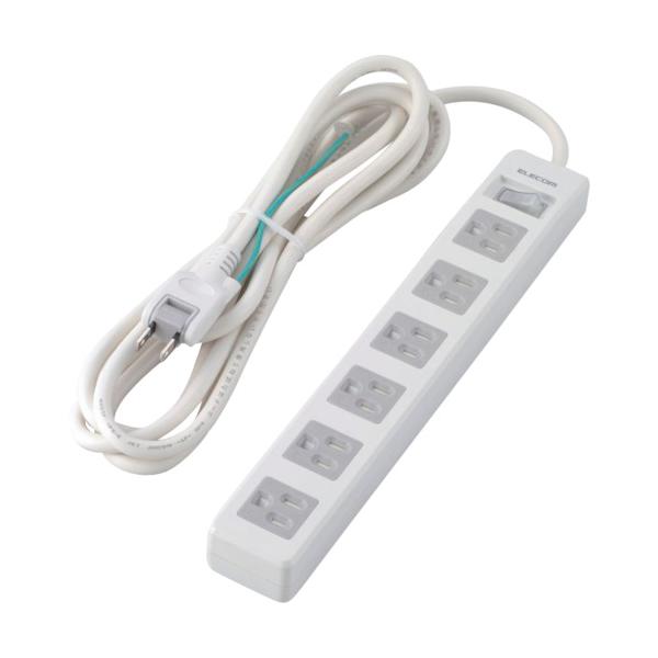 ELECOM タップ 3P6個口 差込口2P 一括スイッチ マグネット付 ホコリシャッター付 3m RoHS T-T10-3630WH/RS