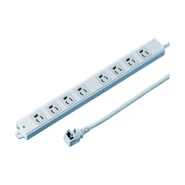 SANWA 工事物件タップ 抜け止めコンセント 8個口 L型 ケーブル長3m TAP-KE8L-3≪在庫限り≫