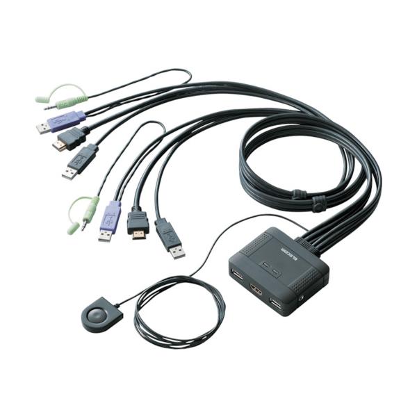 ELECOM パソコン切替器 HDMI対応 2台切替 KVM-HDHDU2