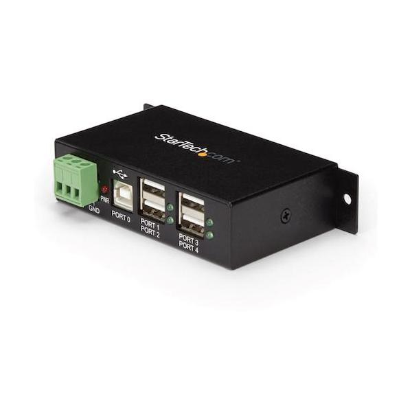 StarTech USBこしき/USB 2.0/USB-A - 4x USB-A/加工用金属元素筐体/DIN・壁面 ST4200USBM