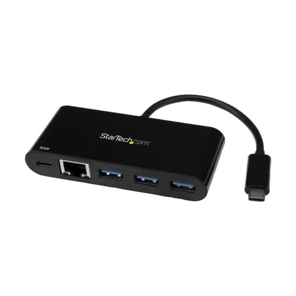 StarTech USBこしき/Type-C/3界面 Type-A/イーサネット/ローカルエリアネットワーク界面/60W USB PD/2階建てバス力強さ/黒いこと HB30C3AGEPD