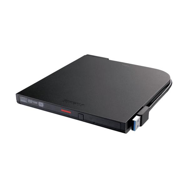 BUFFALO USB3.2(Gen1)対応 ポータブルDVDドライブ 書込ソフト添付 ブラック DVSM-PTCV8U3-BKB