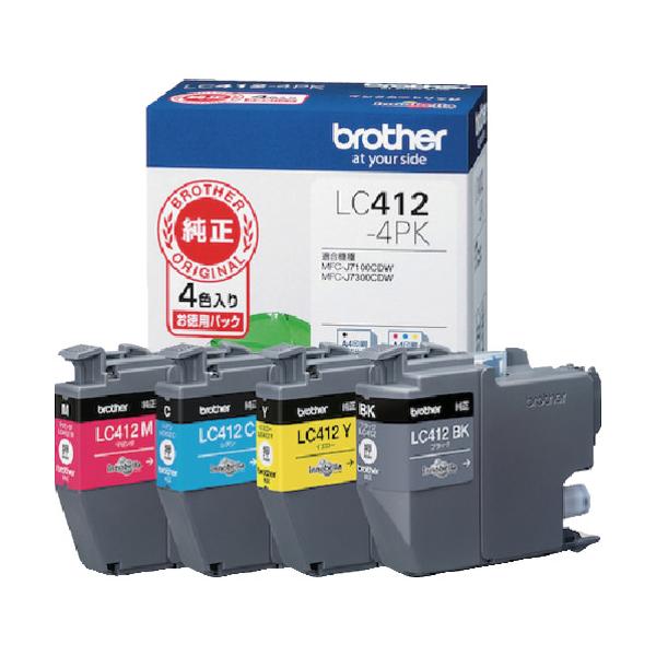 brother LC412-4PK インキ薬莢 4色容器に並べる LC412-4PK