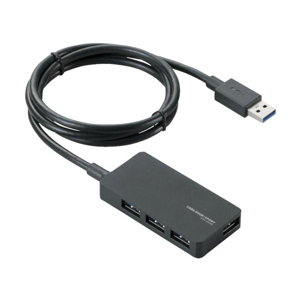 ELECOM USBHUB3.0/ACアダプター付/セルフ力強さ/4界面/黒いこと U3H-A408SBK