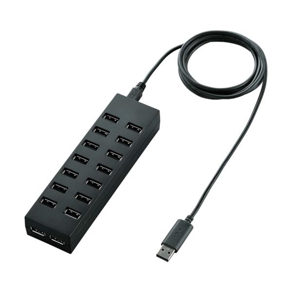 ELECOM セルフ力強さ専用USB2.0こしき 16界面 黒いこと U2H-Z16SBK