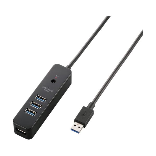 ELECOM USB3.0こしき 4界面豪然たる磁石付 吊りひもGK付 黒いこと U3H-T410SBK