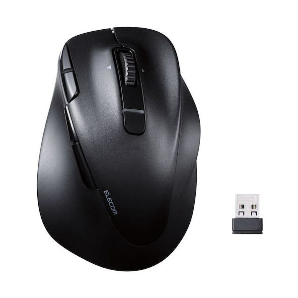 ELECOM マウス 右手用 Lサイズ Bluetooth 無線 8ボタン 抗菌 充電式 ブラック M-XGL50MBSKBK｜工具の楽市