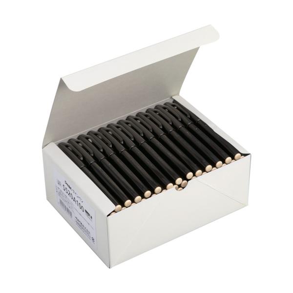 PENTEL 水性ペン ぺんてるサインペン 黒 100本 S520A100|工具の楽市