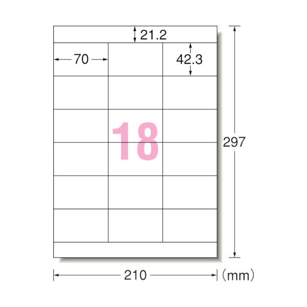 3M エーワン[[TM上]] ラベルシール(プリンタ兼用)再生紙 18面 上下余白付 100枚 31336