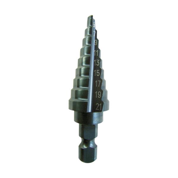 TRUSCO(トラスコ) ステップドリル 2枚刃黒染め表面処理 6~24mm 段数10 NMS-24A
