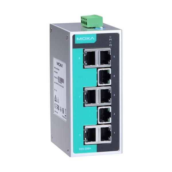 MOXA 8界面(RJ45×8) アンマネージド イーサネットスイッチ EDS-208A