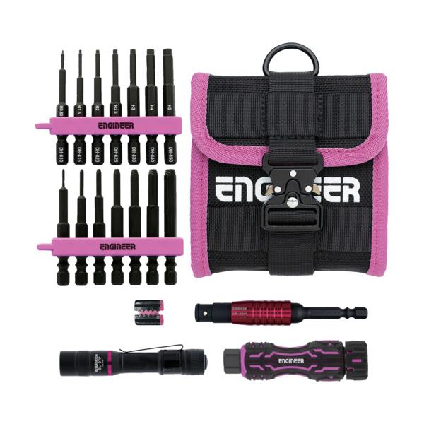 ENGINEER ねじ釘受け答えQ書き割り PINK\u0026BLACK19点書き割り 六角対辺0.89、1.5、2、2.5、3、4、5MM DXZ-45P