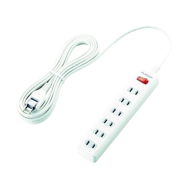 ELECOM オフィス用タップ 一括スイッチ付 雷ガードタップ 6個口 5m T-K3A-2650WH