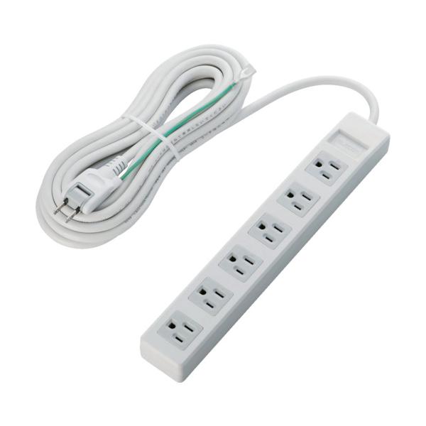 ELECOM オフィス用タップ RoHs準拠OAタップ 3P 6個口 5m グレー T-T02-3650WH/RS