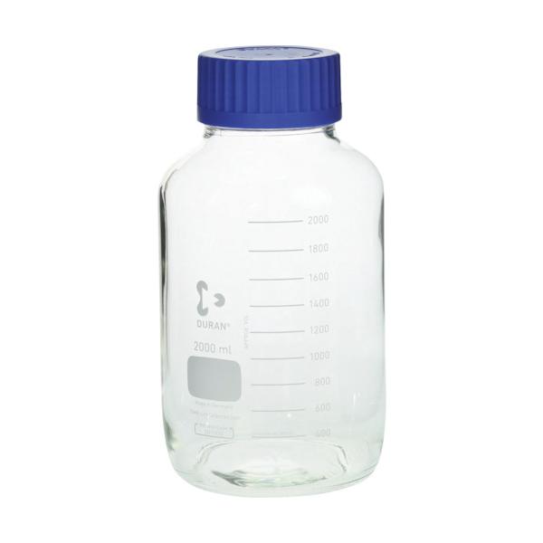 SIBATA 耐熱ねじ口びん 広口 青旗がしら付 2000mL 017250-2000