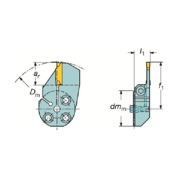 SANDVIK コロターンSL コロカット1・2用突切り・溝入れ金モール(420) 570-25R123E15B
