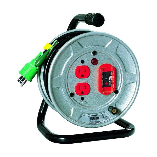 NICHIDO 電工ドラム アース付 過負荷漏電保護兼用ブレーカ付 10m NS-EK12｜工具の楽市
