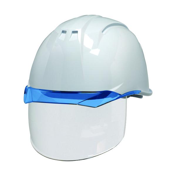 DIC 透明バイザーヘルメット(シールド面付) AA11EVO-CS KP 白/ブルー AA11EVO-CS-HA6-KP-W/B｜工具の楽市