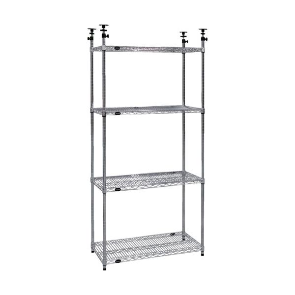 TRUSCO(トラスコ) スチール製メッシュテンションラック W1205&times;D305&times;H1978-2478 4段 TMET434｜工具の楽市