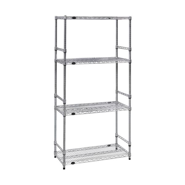 TRUSCO(トラスコ) スチール製メッシュラック W1205XD457XH1533 4段 サイドバー付 TMESDB5444｜工具の楽市