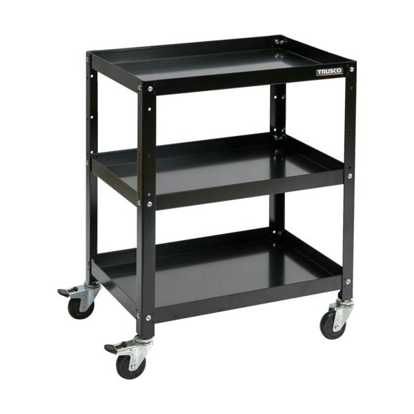 TRUSCO(トラスコ) ツールワゴン ラビットワゴン 600X400 ゴム車輪 ブラック RBW-763 BK｜工具の楽市