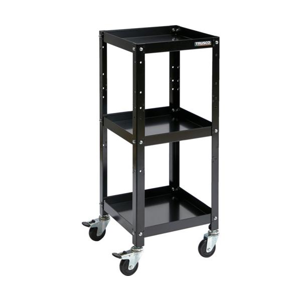 TRUSCO(トラスコ) ツールワゴン ラビットワゴン 360X360 ゴム車輪 ブラック RBW-833 BK｜工具の楽市