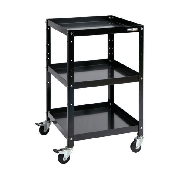 TRUSCO(トラスコ) ツールワゴン ラビットワゴン 500X500 ゴム車輪 ブラック RBW-753 BK｜工具の楽市