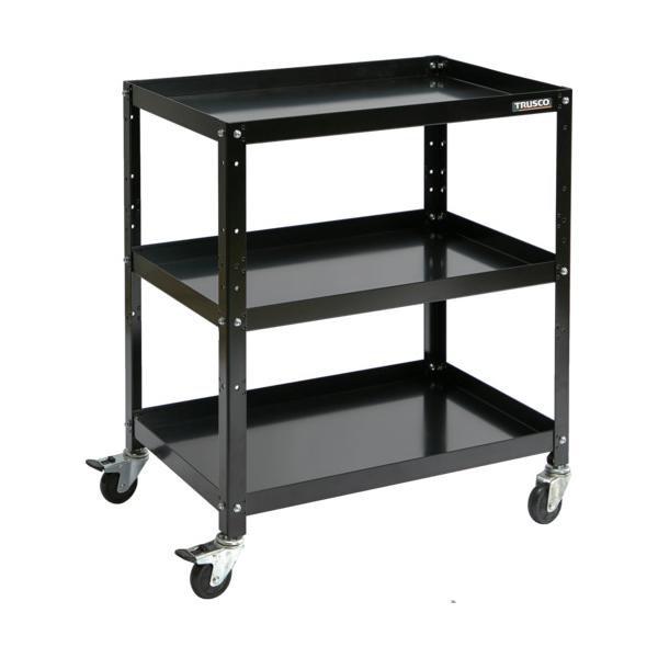 TRUSCO(トラスコ) ツールワゴン ラビットワゴン 700X450 ゴム車輪 ブラック RBW-773 BK|工具の楽市