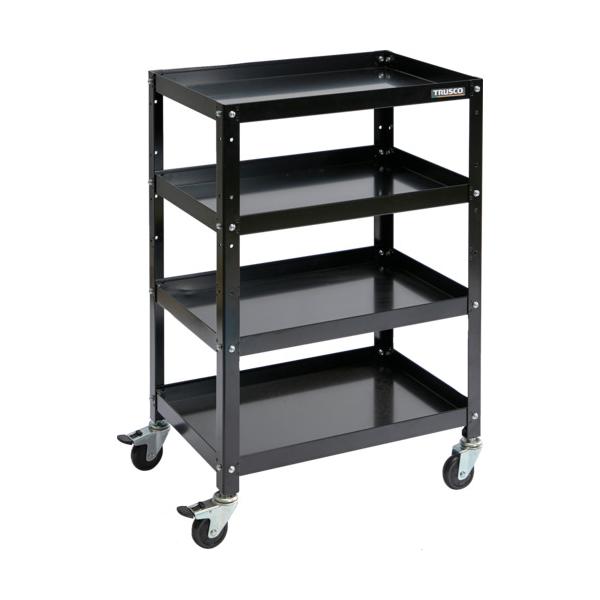 TRUSCO(トラスコ) ツールワゴン ラビットワゴン 600X400 ゴム車輪 ブラック RBW-964 BK｜工具の楽市