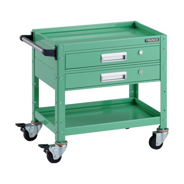 TRUSCO(トラスコ) ツールワゴン バーディワゴン 600X400 引出付 ヤンググリーン BDW-662V2-YG｜工具の楽市