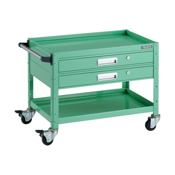 TRUSCO(トラスコ) ツールワゴン バーディワゴン 750X500 引出付 ヤンググリーン BDW-672V2-YG｜工具の楽市
