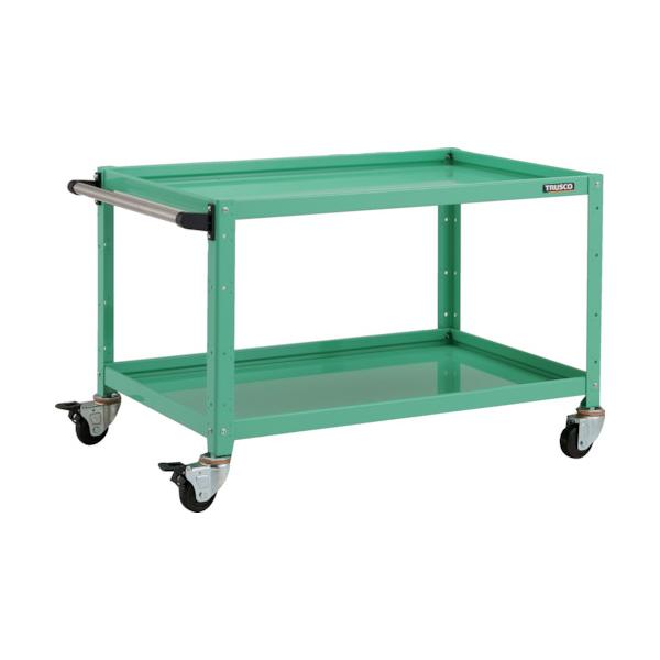 TRUSCO(トラスコ) ツールワゴン バーディワゴン 900X600XH600 2段 ヤンググリーン BDW-692-YG｜工具の楽市 22,401円