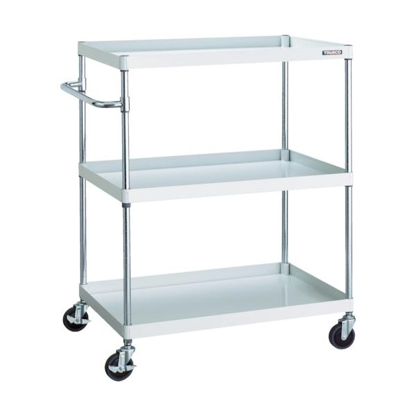 TRUSCO(トラスコ) ツールワゴン フェニックスワゴン 省音 900X600XH1200 3段 ホワイト PEW-1293-W｜工具の楽市