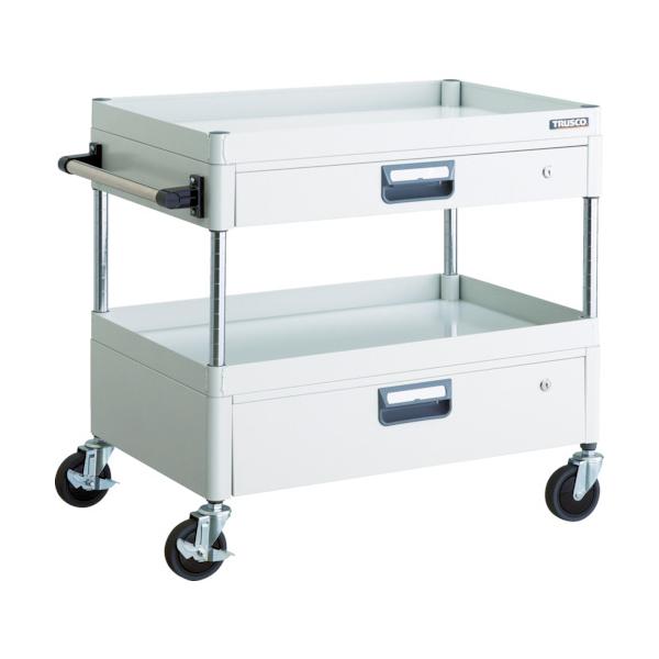 TRUSCO(トラスコ) ツールワゴン フェニックスワゴン 省音 750X500XH740 引出付 ホワイト PEW-772VZ-W｜工具の楽市