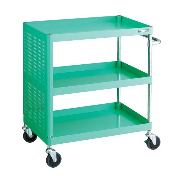 TRUSCO(トラスコ) ツールワゴン フェニックスワゴン 省音 750X500XH880 パネル付 ヤンググリーン PEW-973PL-YG｜工具の楽市
