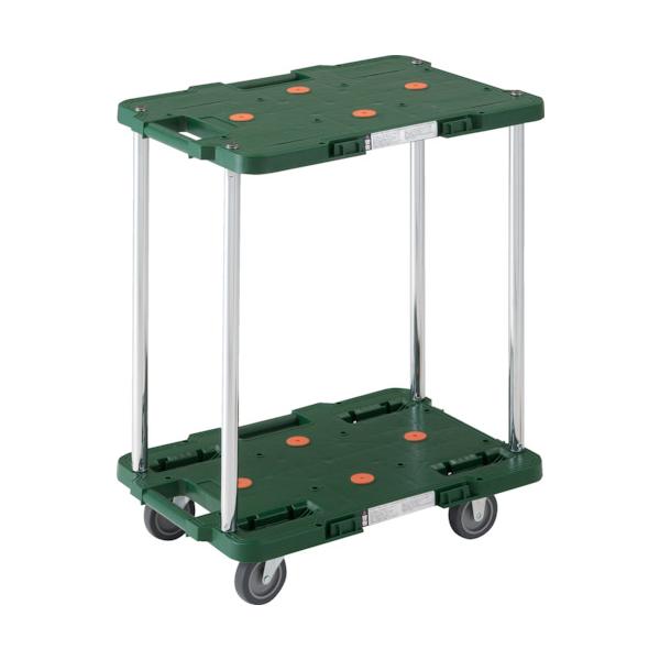 TRUSCO(トラスコ) 樹脂製台車 ルートバン 2段式 370X500 緑 MPB-502-GN|工具の楽市