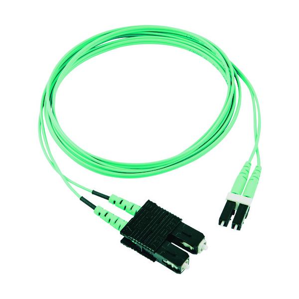 PANDUIT 光ファイバーパッチコード OM3(低損失タイプ) 片端SCデュプレックス片端LCデュプレックス LSZH 10m FX2ELLNSNSNM010|工具の楽市