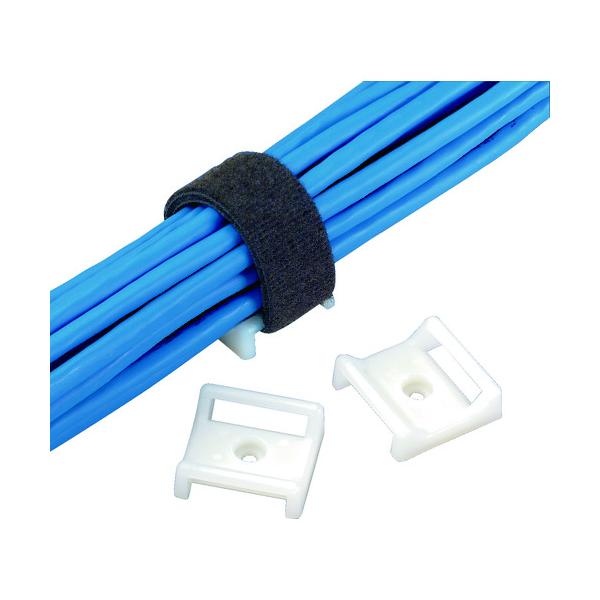 PANDUIT タックタイ用タイマウント ゴム系粘着テープ付ナチュラル100個入 ABMT-A-C｜工具の楽市