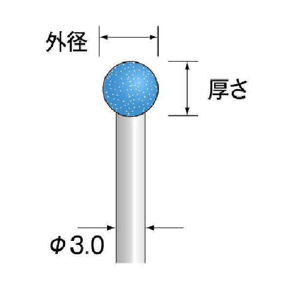 Minimo 軸付砥石 SPH砥石 軸径3mm 粒度#120 外径Φ3 CA3451｜工具の楽市