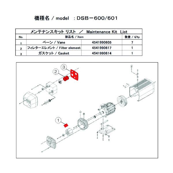 アルバック 真空ポンプ用メンテナンスキッド DSB-600/601用 DSB-601 MAINTENANCEKIT｜工具の楽市