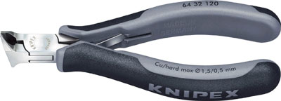 ☆KNIPEX/クニペックス 6432-120ESD エレクトロニクスエンドカッティングニッパー 静電気放電(ESD)タイプ 輸入 工具