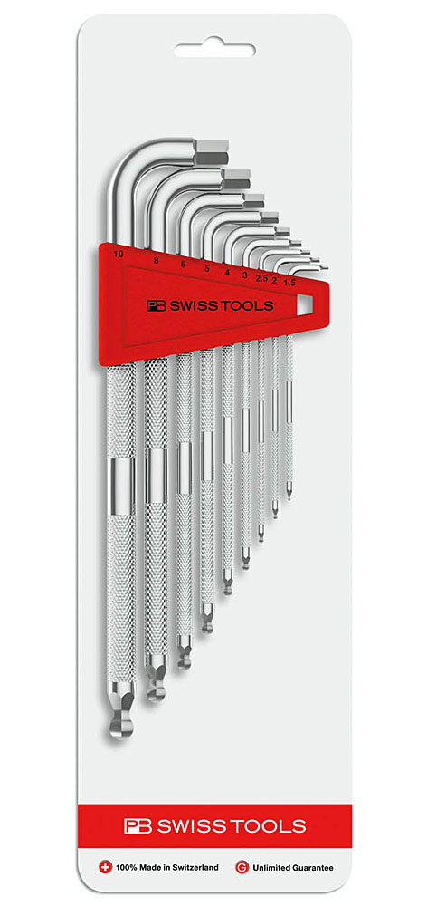 ☆日本の職人技☆ PB SWISS TOOLS 3212LH-10CN ローレット入六角レンチセット パック入 9本組 輸入工具 