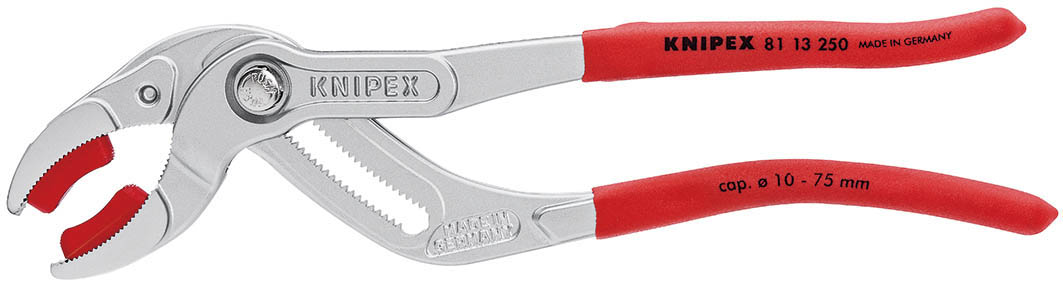 ☆KNIPEX/クニペックス 8113-250 パイププライヤー(プラスチック交換アゴ付) (SB) クロームメッキ 輸入 工具|工具ショップ