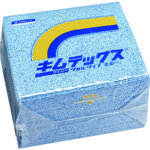 【代引っ張ること不可】☆クレシア 60732 大箱 キムテックス 西洋手ぬぐい印字機 青碧 50枚×12束  吊りひも(1373670)