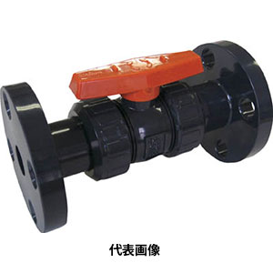 ☆積水/セキスイ　BV65FX　エスロン　ボールバルブ　フランジ式　呼び径65A　本体PVC　OリングEPDM　手動弁　(1055453)