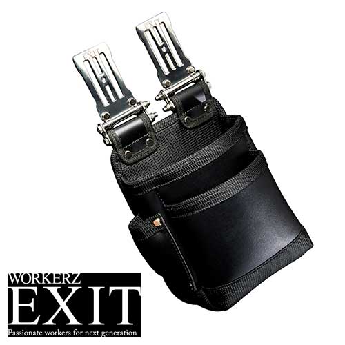 ☆EXIT　EXTKB02MBK　腰袋２段　Ｍ｜工具ショップ