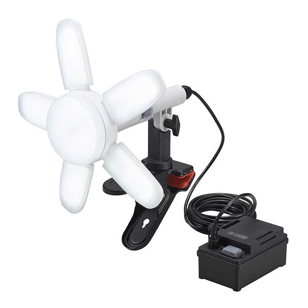 ☆EARTHMAN　CLT-30SLiA　防雨型LEDクリップライト　SAKUTO　30W　充電式　全光束3000Lm　投光器　開閉式　作業灯　サクト　高儀