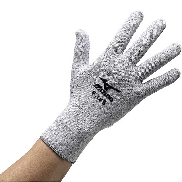 ☆ミズノ/MIZUNO H3JGG00105 細工物グローヴ 耐切創グローブ すべり止めケイ素樹脂付 薄墨色 やり方グローブ 10組仕掛ける