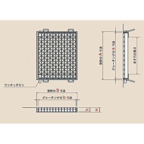 【法人向け】☆カワグレ UKMA ユニバーサルデザイングレーチング 110°オープンますぶた/歩道用(T-2) 【受注生産品】【代引き不可】